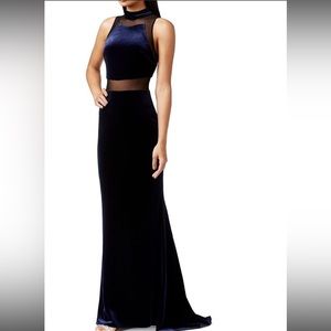 Betsy & Adam Blue velvet dress